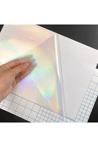 Choice 50pcs Rainbow 50 Sheets A4 Size Holographic Cold Laminating Film Clear...