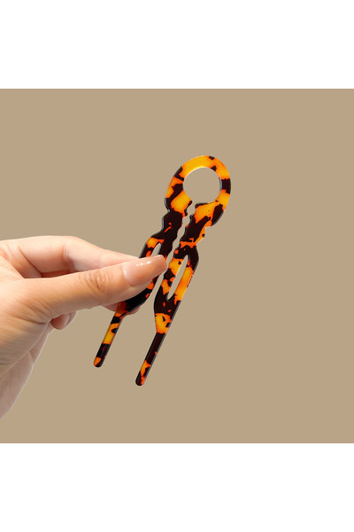 choice2 6 Deep Brown Fashion Bow Design Hair Bun U-Shaped Hair Sticks Acetate...