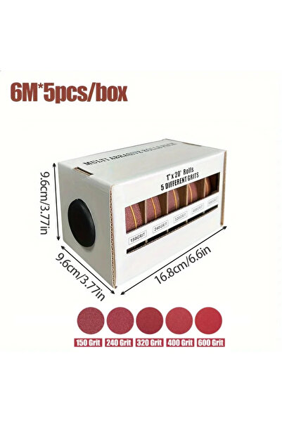 Choice3 5 Rolls (P150-600) 1/4/5/6 Abrasive Tool Sandpaper Roll 6 Meter 25cm ...