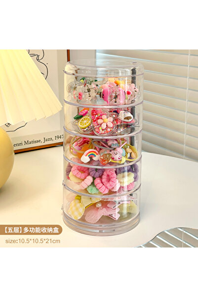 choice2 5 layer rotating Acrylic Hair Accessories Organizer Box Elastic Hair ...