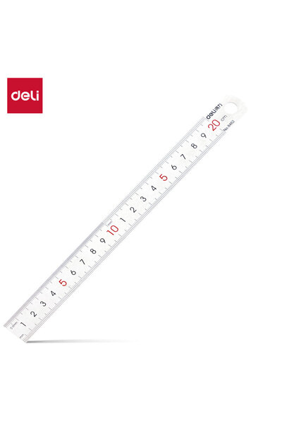 Deli 20cm Stainless Steel Ruler 10/20/30 CM Thick Metal Measure Straight Rule...
