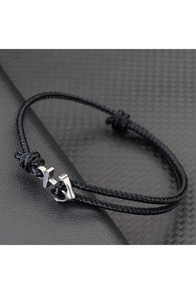 Choice Black Simple Grade A 2mm Rope Bracelet Men Women Stainless Steel Ancho...