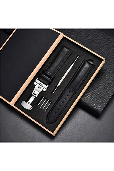 Choice 18mm Black-S Genuine Leather Watchband 18mm 20 22 24mm Watch Strap Aut...
