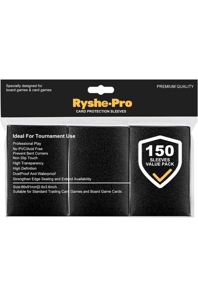 Choice6 150pcs black Ryshepro Premium Card Sleeves for MTG Card Game 150PCS S...