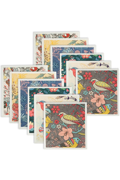 Choice 12PCS bird 5/6/12PCS Kitchen Dish Towels Absorbent Swedish Dishcloths ...