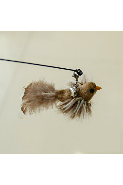 Choice Grey bird Funny Bird Feather Cat Wand With Bell Accessories Interactiv...