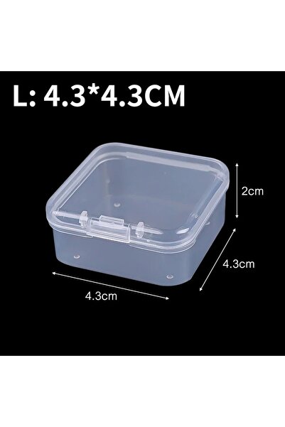 Choice5 5pcs L 5/20/100pcs Mini Storage Box Transparent Square Plastic Box Ea...