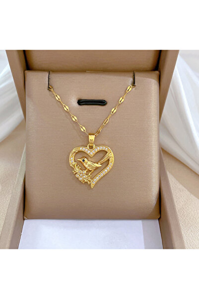 Choice10 Necklace E Trendy Heart Stainless Steel Zirconia Necklaces For Women...