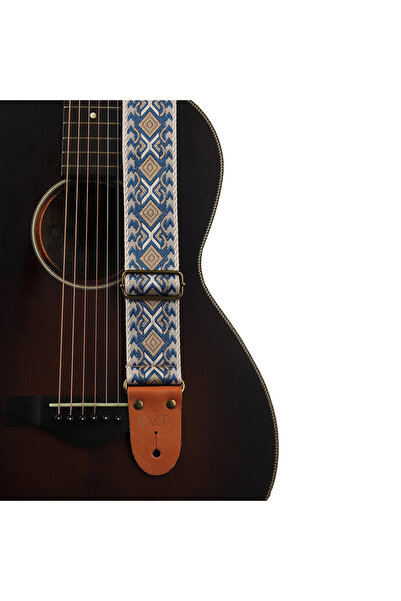 Choice3 A P&P Guitar Strap Adjustable Embroidered Belt with Leather End for B...