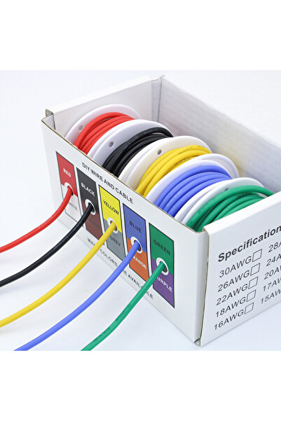 Choice1 سلك سيليكون أحمر 5x10 متر 28AWG، سلك نحاسي معلب، سلك كهربائي ناعم، سل...