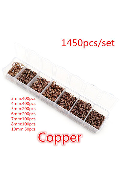 Choice 1450pcs Copper One Set Box 3 4 5 6 7 8 10mm 8 Colors Open Jump Rings S...