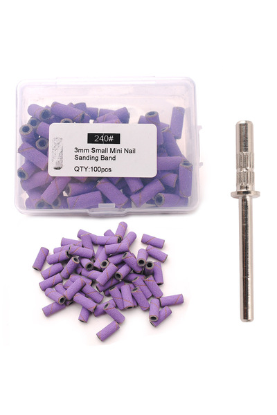 choice2 240Grits Purple 100pcs 3.1mm Mini Sanding Bands Kits Nail Drill Bits ...