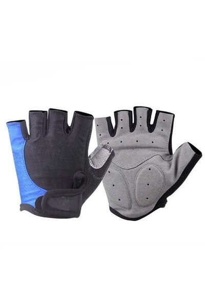 Choice M Blue Half Finger Cycling Gloves Men Women Anti Slip Shock Breathable...