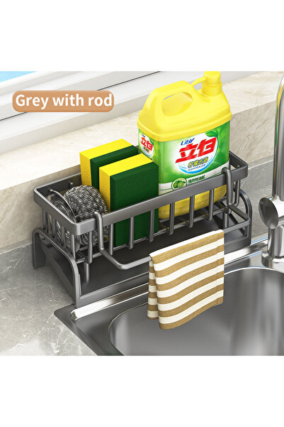 Choice Dark Grey Kitchen Shelf Cleaning Cloth Storage Draining Rack Household...