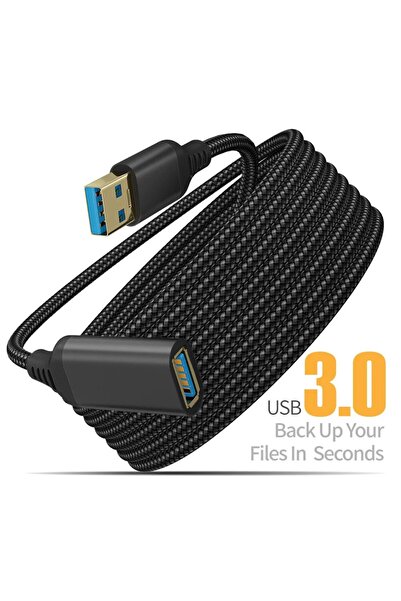 Choice6 كابل تمديد USB 3.0 أسود بطول 3 أمتار، ذكر-أنثى، كابل نقل بيانات عالي ...