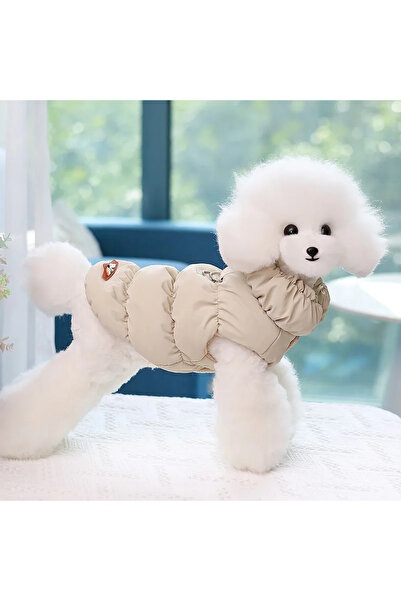 Choice26 L khaki Soft Warm Dog Clothes Winter Padded Puppy Cat Coat Jacket Fo...