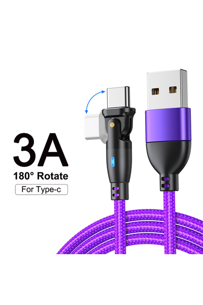 Choice Type-C to USB-A 2m PURPLE AUFU USB Type C Cable 3A Super Fast Charging...