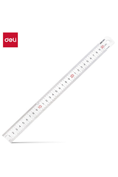 Deli 30cm Stainless Steel Ruler 10/20/30 CM Thick Metal Measure Straight Rule...