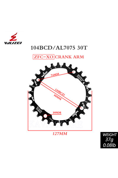 Choice 30T Wuzei 104BCD MTB Chainring Narrow Wide 104 BCD Crown Mountain Bike...