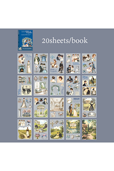 Choice4 S29996-3 Mr. Paper 20pcs Classic Literature Sticker Book, Vintage Rea...