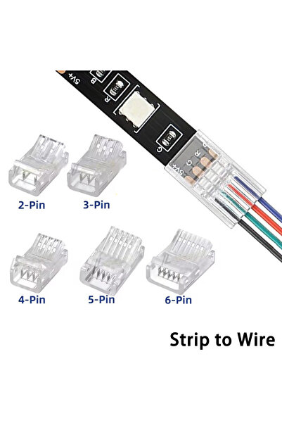 Choice5 4Pin 10mm 10PCS Strip to Wire 2Pin 3Pin 4Pin 5Pin 6Pin LED Connectors...