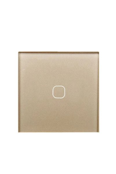 Choice10 1 Gang 1 Way Gold Touch Switch EU/UK Standard White Crystal Glass Pa...