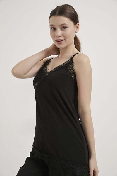 Arma Life Armalife 10626 Lace Detail Asymmetric Flexible Strap Women's Blouse