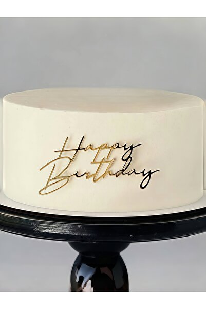 Choice 3pcs Gold 3pcs "Happy Birthday" PMMA Cake Topper - Eaves/Letter Design...