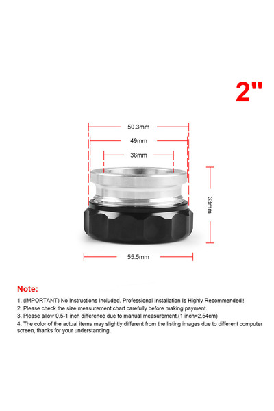 Choice 2inch 2.5" 63.5mm / 2" 50.8mm / 1" 25.4mm Aluminium Weld On Filler Nec...