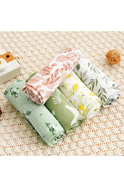 choice2 60X60cm KB010-Lemon Elinfant 5pcs Gift Set Bamboo Cotton Muslin Bib B...