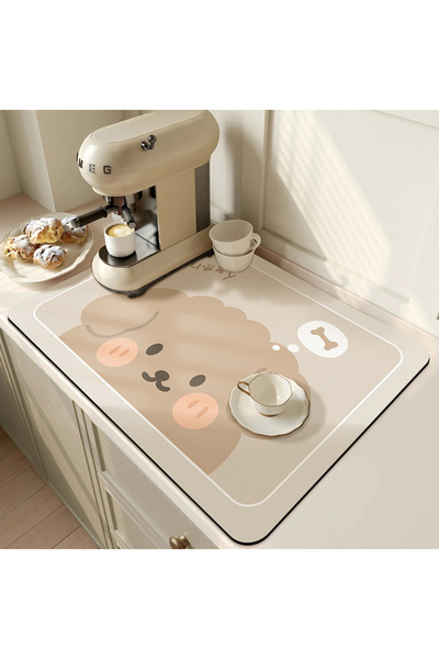 Choice17 60x50cm Dog Off-white Super Antiskid Large Kitchen Absorbent Drainin...