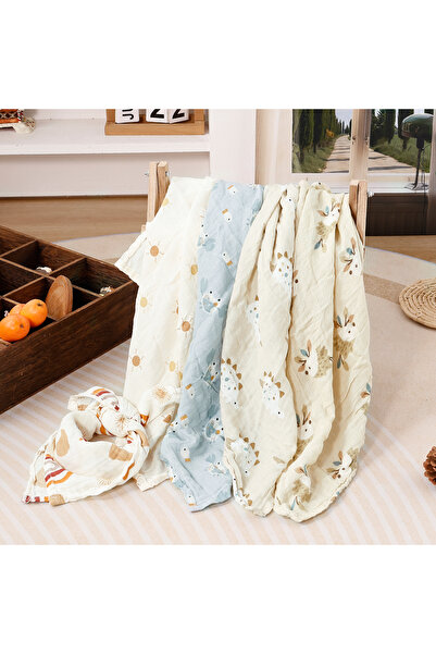 Choice11 60X60cm KB010-SF06 Elinfant 5pcs Gift Set Bamboo Cotton Muslin Bib B...
