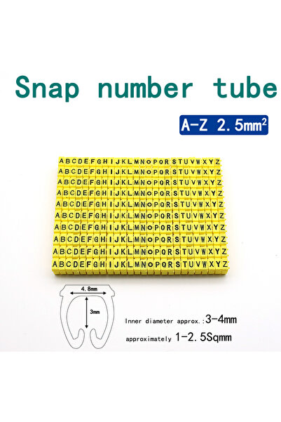 Choice7 2.5mm2-A-Z-100pcs 150/100Pcs Cable Markers Colourful C-Type Marker Nu...