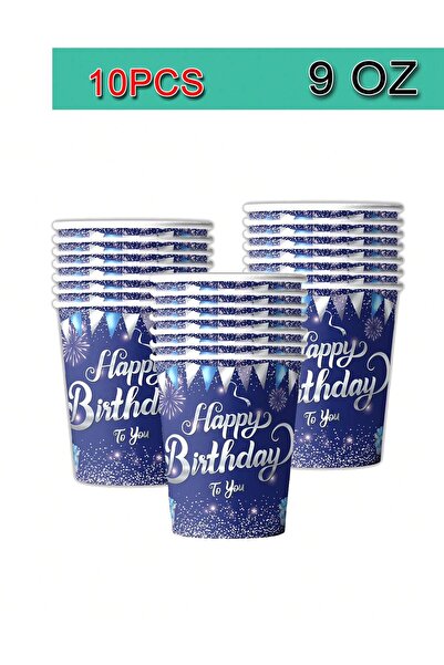 Choice5 10pcscup Ink Blue Diamond Party Supplies Disposable Cutlery Paper Pla...