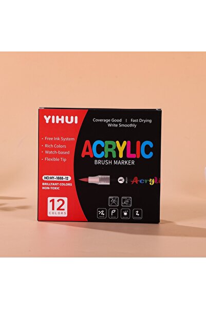 Choice 12 Acrylic Paint Marker Pens 12-60Colors, Brush Tip & Smart Ink Contro...