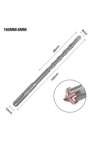 Choice9 8x160mm 1Pcs 5/6/7/8/10/12mm Concrete SDS Plus Drill Bit 110mm 160mm ...