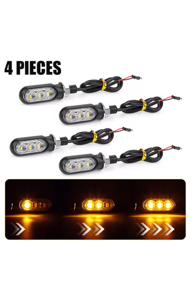 Choice4 4pcs Transparent NLpearl 2/4Pcs Motorcycle 3LED Turn Signals Directio...