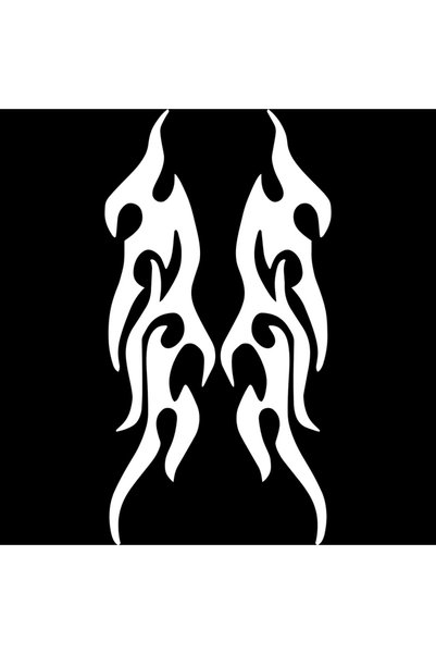Choice4 White DIY Flame Moto Sticker Waterproof For Car Motorcycle Gas Tank F...