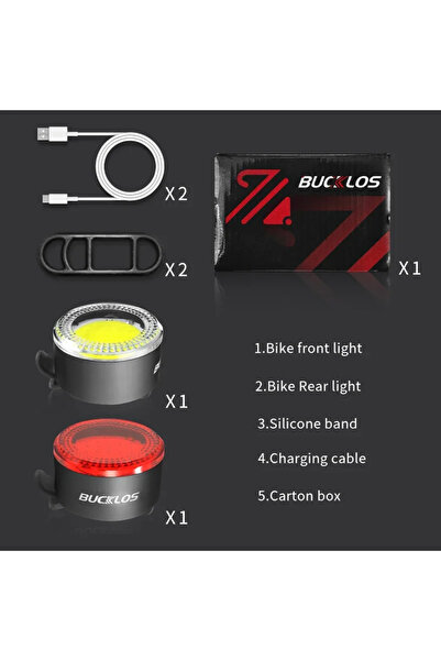 BUCKLOS PAIR-COB COB Bicycle Lights USB Rechargeable Mtb Road Bike Taillights...