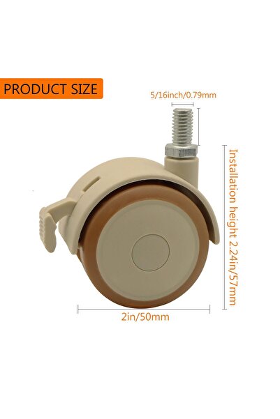 Choice M8 2" Stem Casters Replacement Casters 4Pcs Threaded Swivel Furniture ...