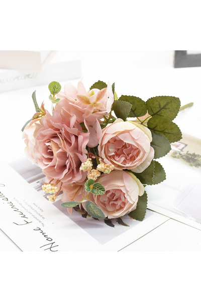 Choice9 1pc 2 1/5pcs Artificial Rose Peony Bouquet High Quality Fake Flowers ...