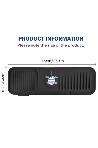 Choice black 45x14cm Leeseph Kitchen Silicone Sink Faucet Mat Splash Guard fo...