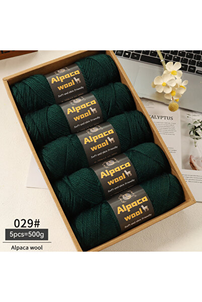 Choice 29 Dark Green 500g Alpaca Wool 245 Chunky Knitting Yarn Multi-Color Au...