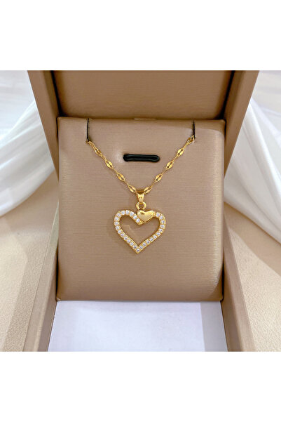 Choice6 Necklace G Trendy Heart Stainless Steel Zirconia Necklaces For Women ...