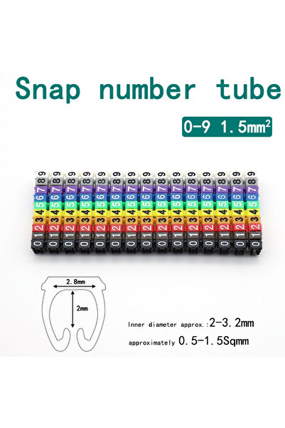 Choice1 1.5mm2-0-9-150pcs 150/100Pcs Cable Markers Colourful C-Type Marker Nu...
