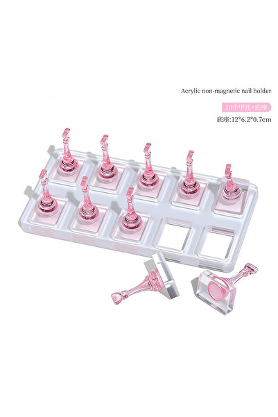 Choice1 02 Square ClearPink 5/10Grid Non-Magnetic Nail Acrylic Display Stand ...