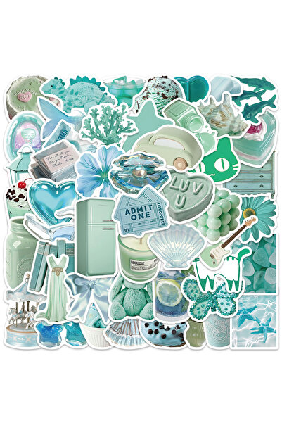 Choice 10PCS 10/30/50pcs Ins Style Mint Green Stickers Aesthetic Summer Carto...