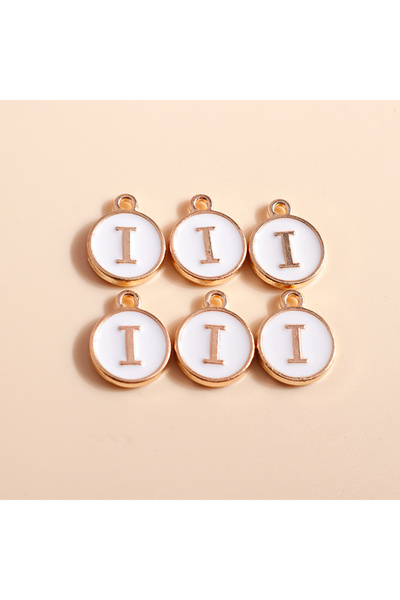 Choice WHITE I 10pcs Cute Mini White Alphabet 26 Letters Charms Pendants for ...
