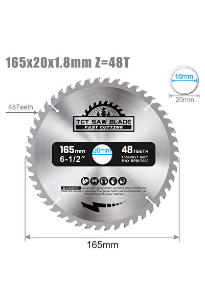 Choice5 165x1.8x20x48T XCAN 165mm Circular Saw Blade TCT Carbide Saw Blade Fo...