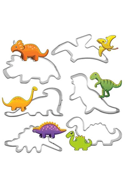 Choice 6pcs set 6Pcs Hot Stainless Steel Dinosaur Animal Baking Biscuit Cooki...